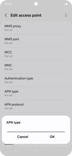 Key in default and press OK.