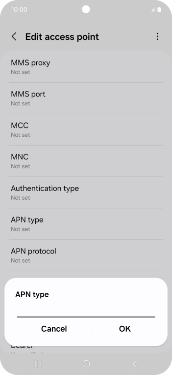 Key in default and press OK.
