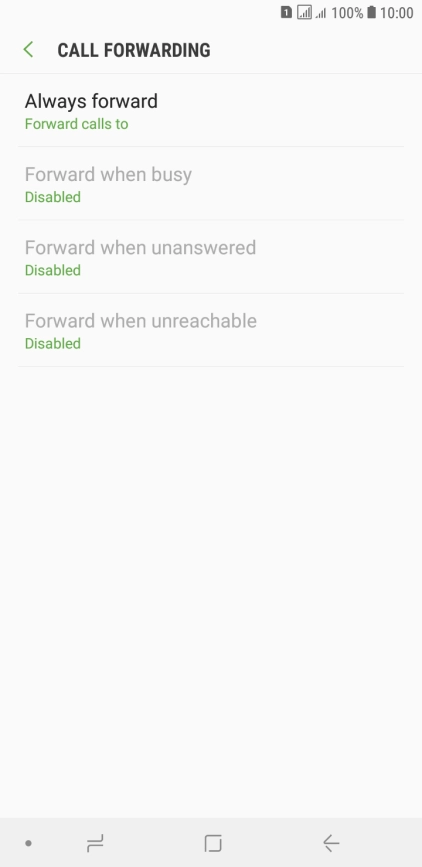 Press the required divert type.