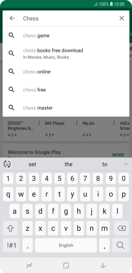 Key in the name or subject of the required app and press the search icon.