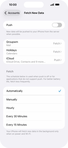 If you turn off the function, press the required setting.