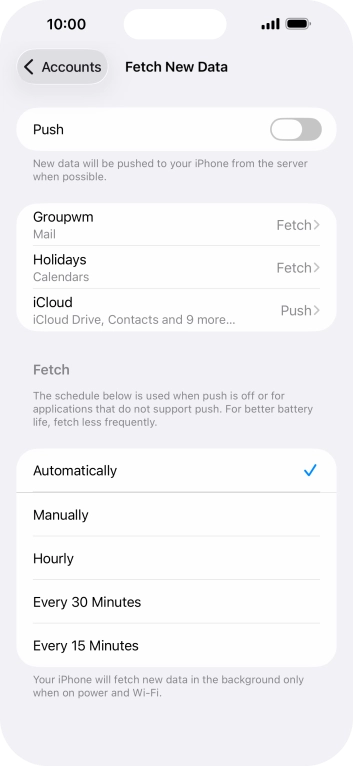 If you turn off the function, press the required setting.