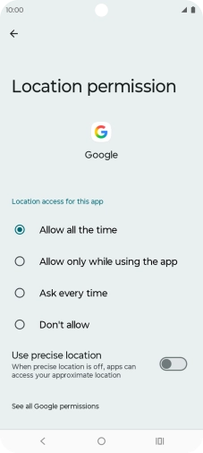 Press the required setting to turn the function on or off.