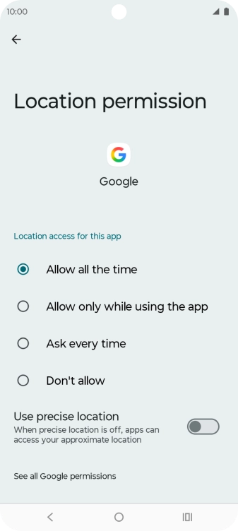 Press the required setting to turn the function on or off.