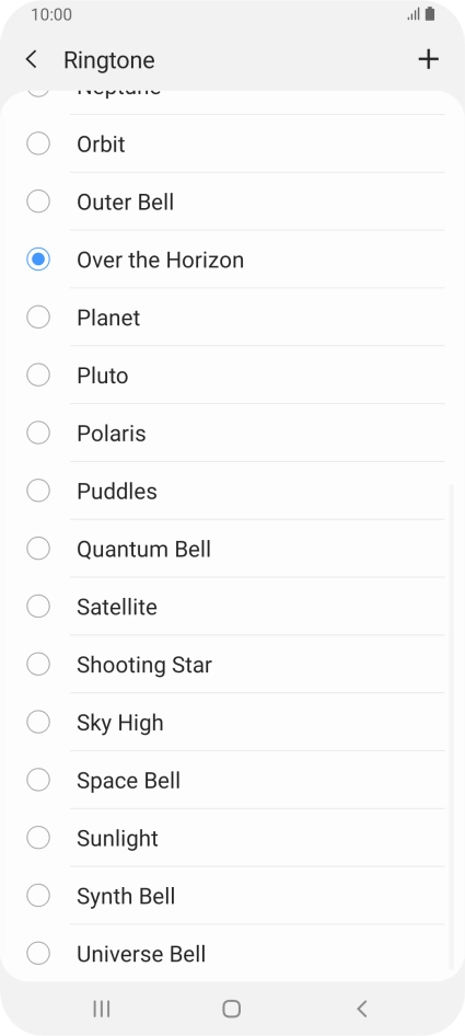 Press the add ring tone icon.