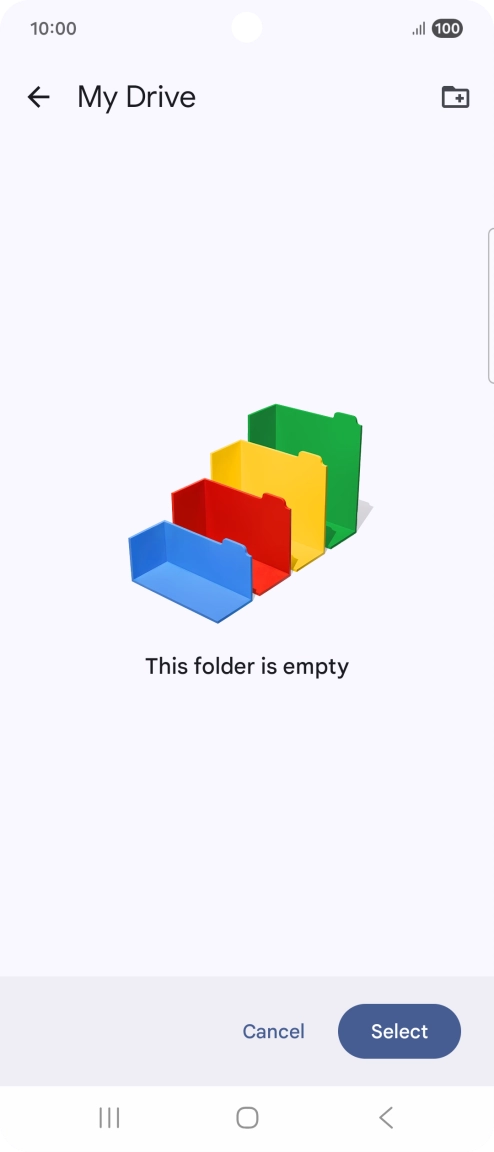 To create a new folder, press the new folder icon and follow the instructions on the screen to create a new folder.