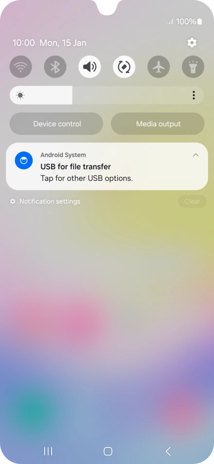 Press Tap for other USB options..