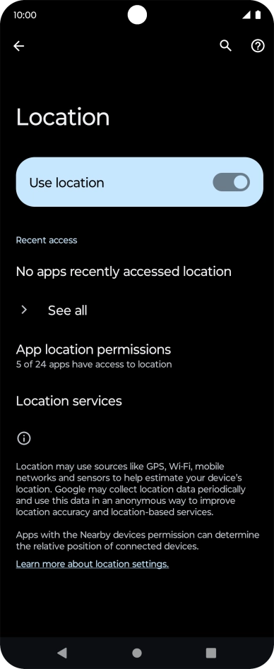 Press App location permissions.
