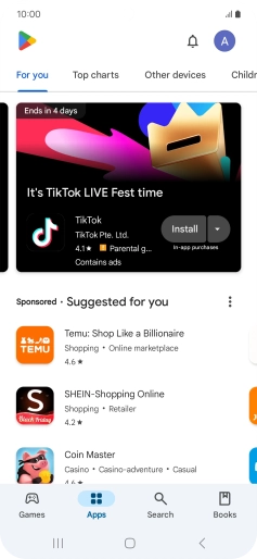 Press the profile icon.