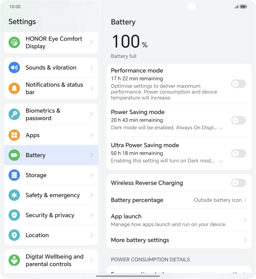 Press the indicator next to 