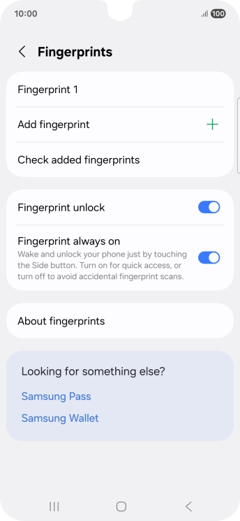 Press the indicators next to the required settings to turn them on or off.