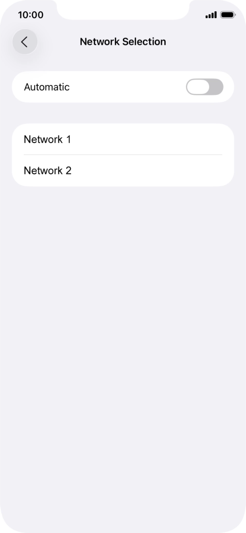If you turn off the function, press the required network.