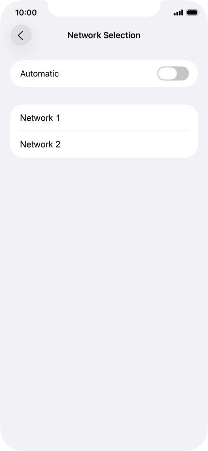 If you turn off the function, press the required network.