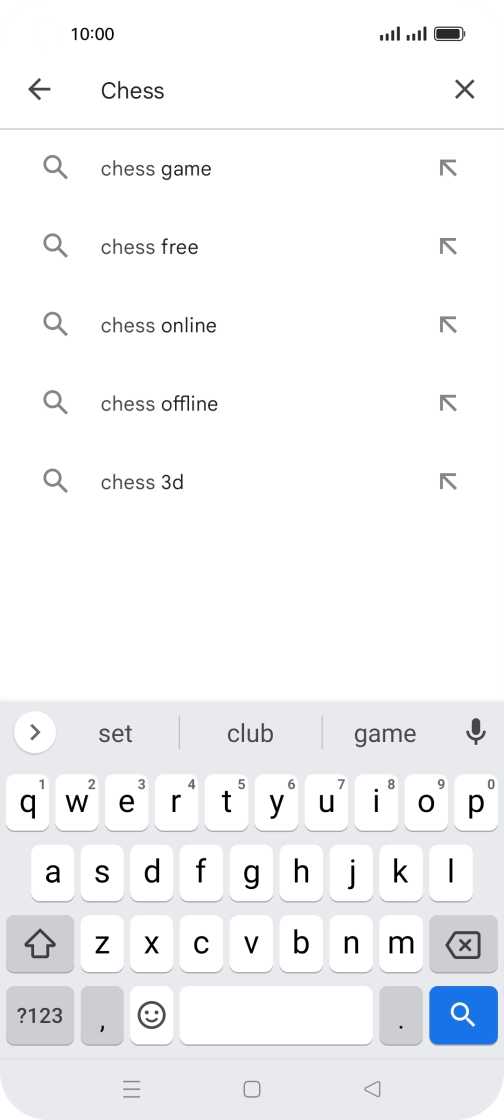 Key in the name or subject of the required app and press the search icon.