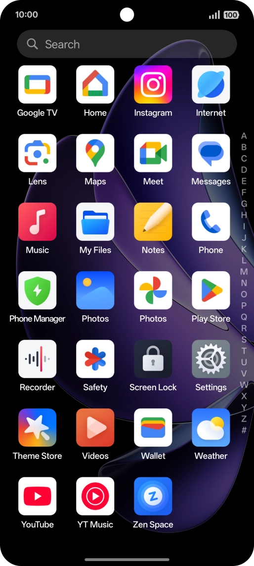 Press Photos and go to the required folder.