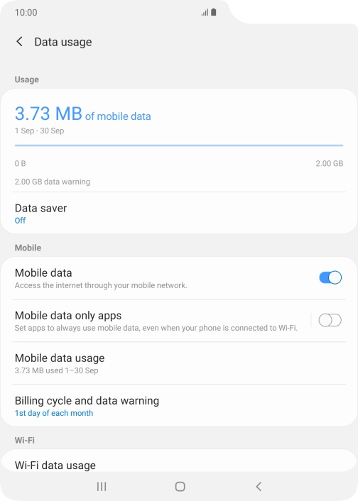 The total data usage is displayed.