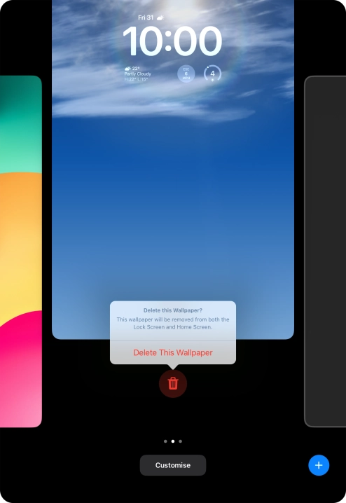 Press Delete This Wallpaper.