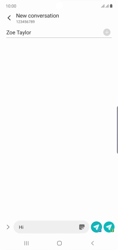 Press the send icon next to the required SIM when you've written your text message.
