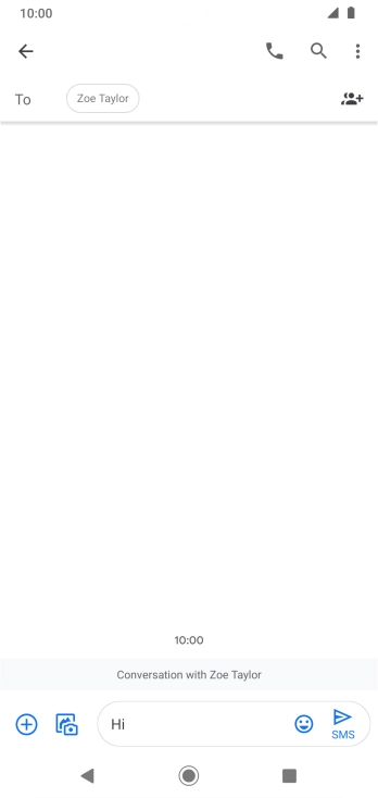 Press the send icon when you've finished your SMS.