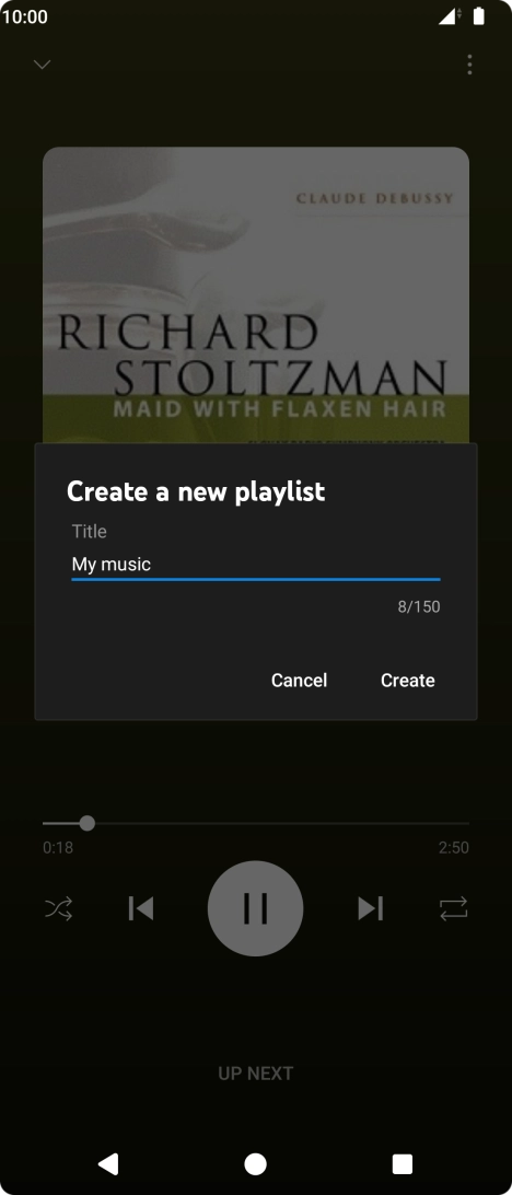 Key in a name for the playlist and press Create.