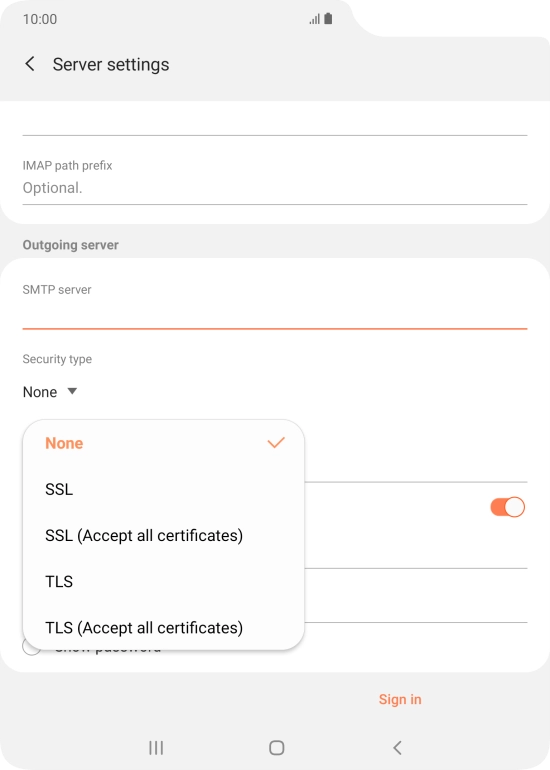 Press None to turn off the function.