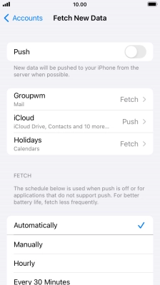 If you turn off the function, press the required setting.