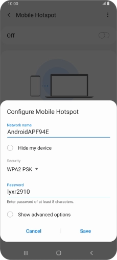 Press the field below 