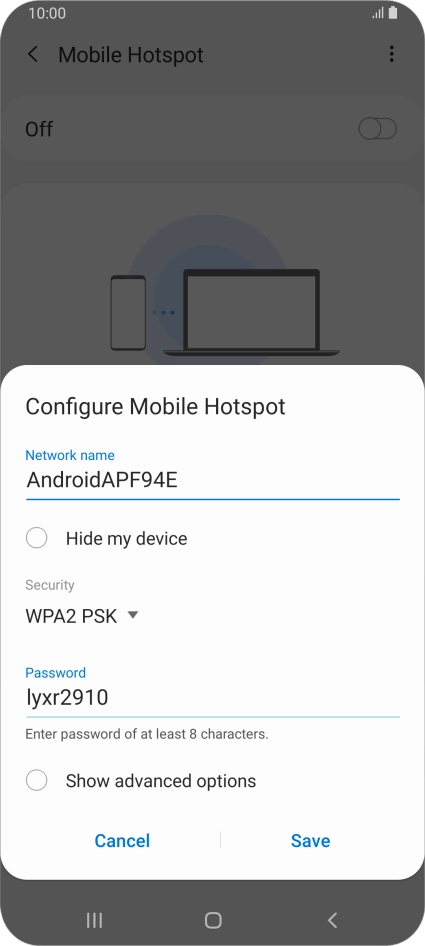 Press the field below 