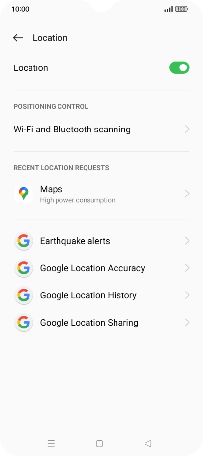 Press Google Location Accuracy.