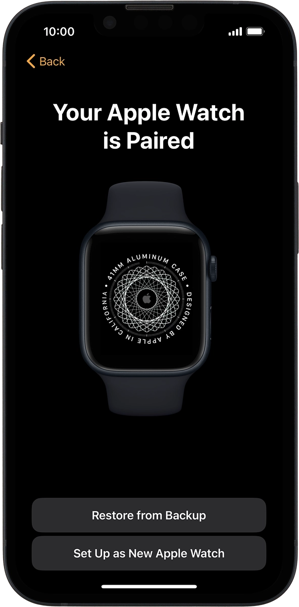 On your phone: Press Set Up as New Apple Watch.
