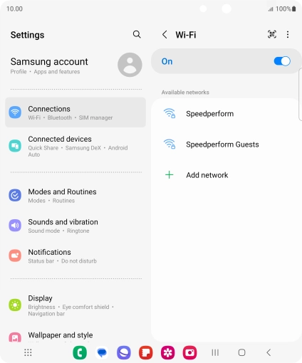 Press the required Wi-Fi network.