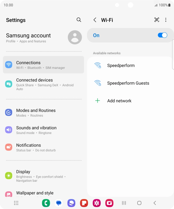 Press the required Wi-Fi network.