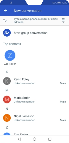 Press To and key in the first letters of the recipient's name.