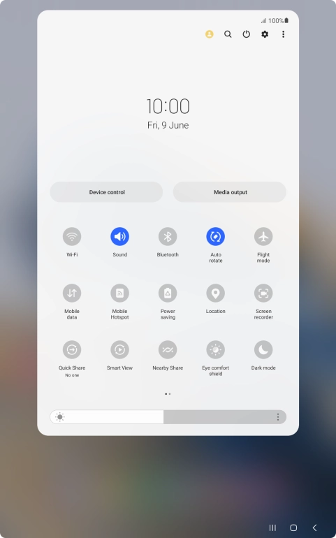 Press the settings icon.