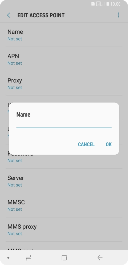 Key in EE Internet and press OK.