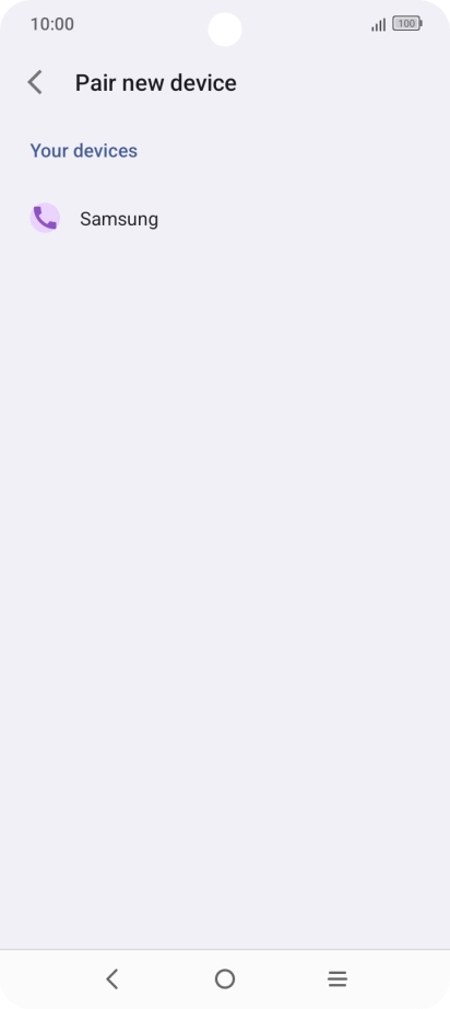 Press the required Bluetooth device and follow the instructions on the screen to pair the device with your phone.
