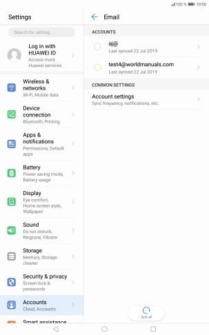 Press Account settings.