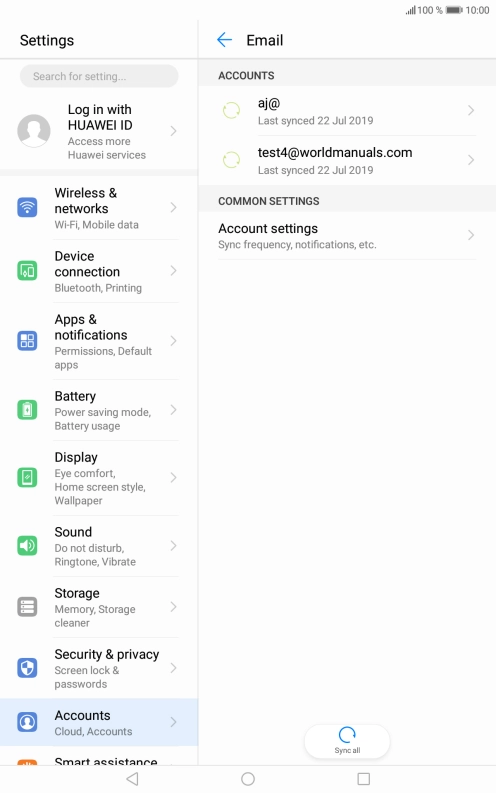 Press Account settings.