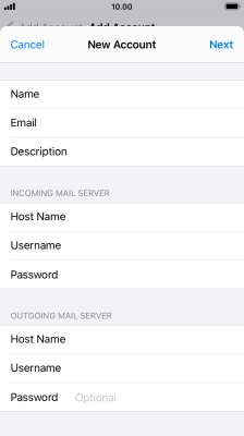 Press Password and key in the password for your email account.