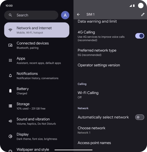 Press the indicator next to 