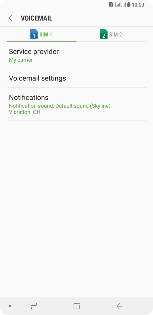 Press the required SIM.