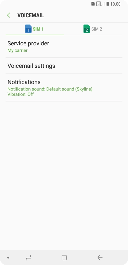 Press the required SIM.