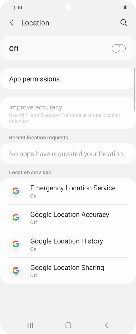 Press the indicator to turn the function on or off.