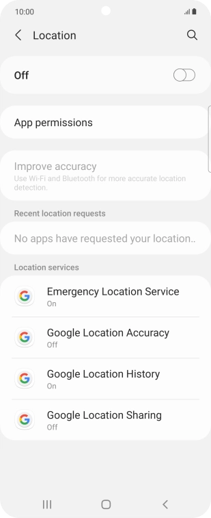 Press the indicator to turn the function on or off.
