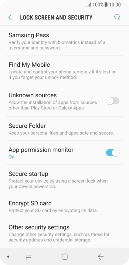 Press Other security settings.