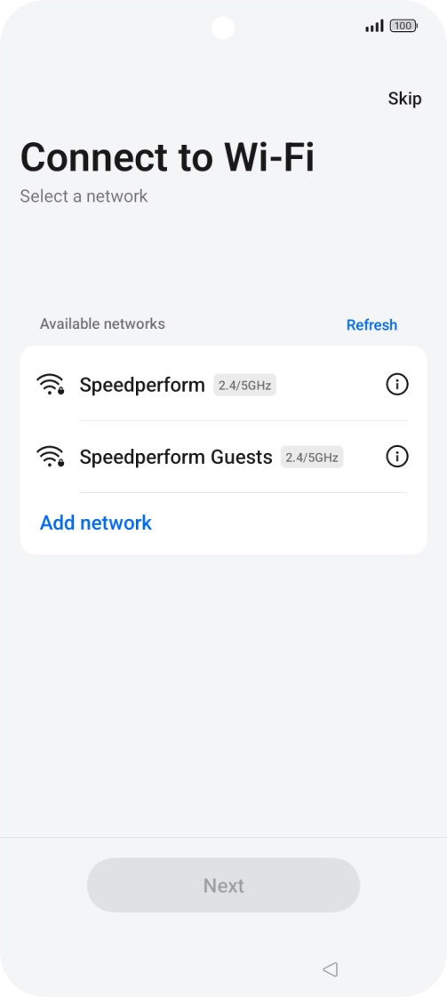 Press the required Wi-Fi network.