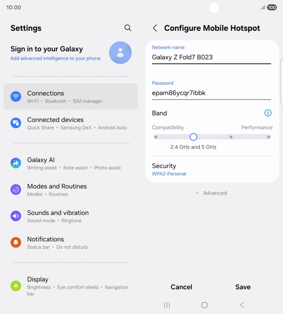 Press the field below 