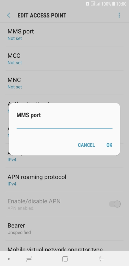 Key in 8080 and press OK.