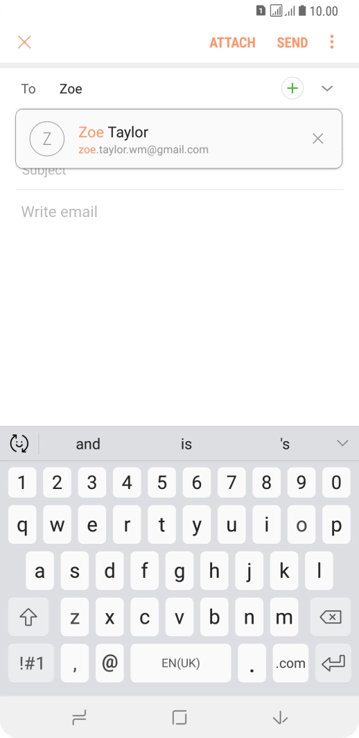 Press the required contact.