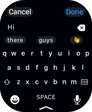 Press the microphone icon and record the message.